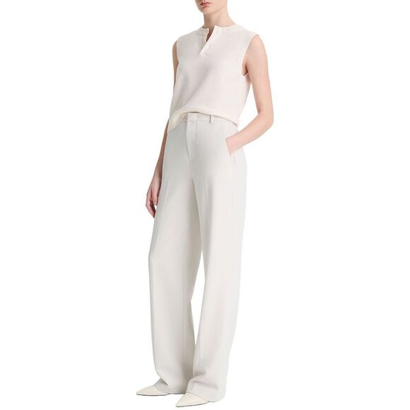 Vince Womens  High Rise Tailored Straight Leg Trouser, White - Picture 3 of 4